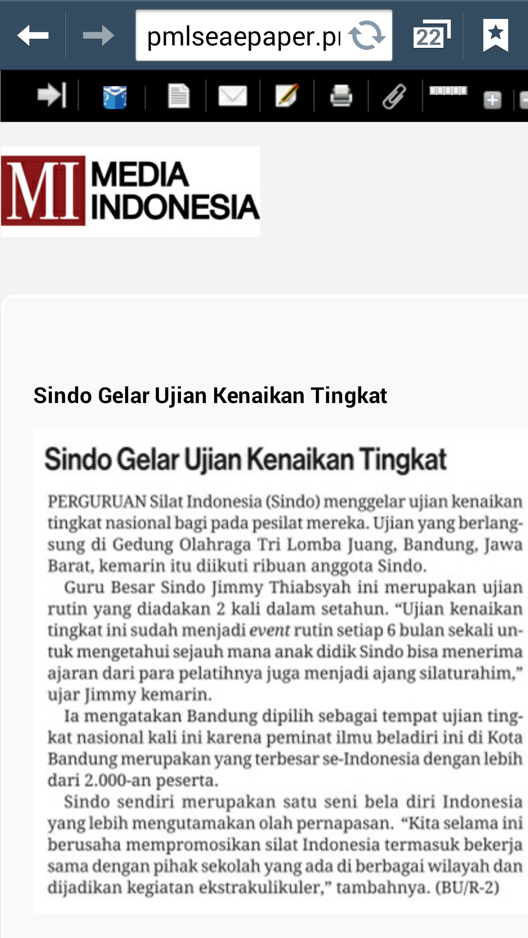SINDO in Media Indonesia newspaper